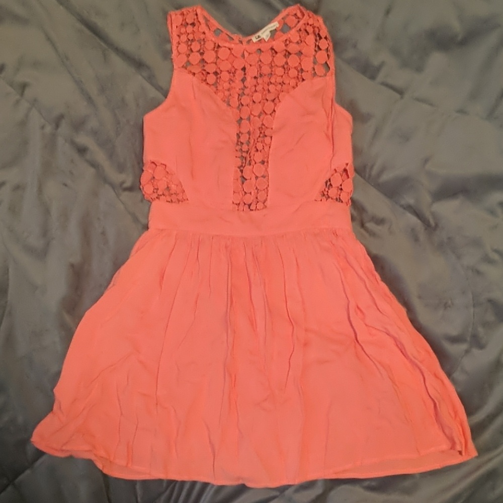 COTTON CANDY CUTOUT Style Dress Peach Medium EUC